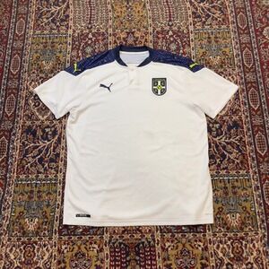 Puma 2020/21 Serbia National Team Away Soccer Jersey Kit White Navy XL Drycell